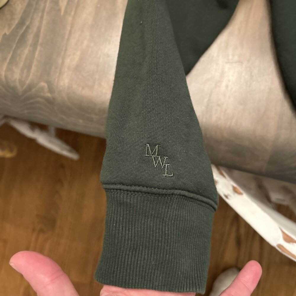 Madewell‎ MWL Betterterry Crop Polo Sweatshirt Forest Green Size XS - Picture 6 of 7